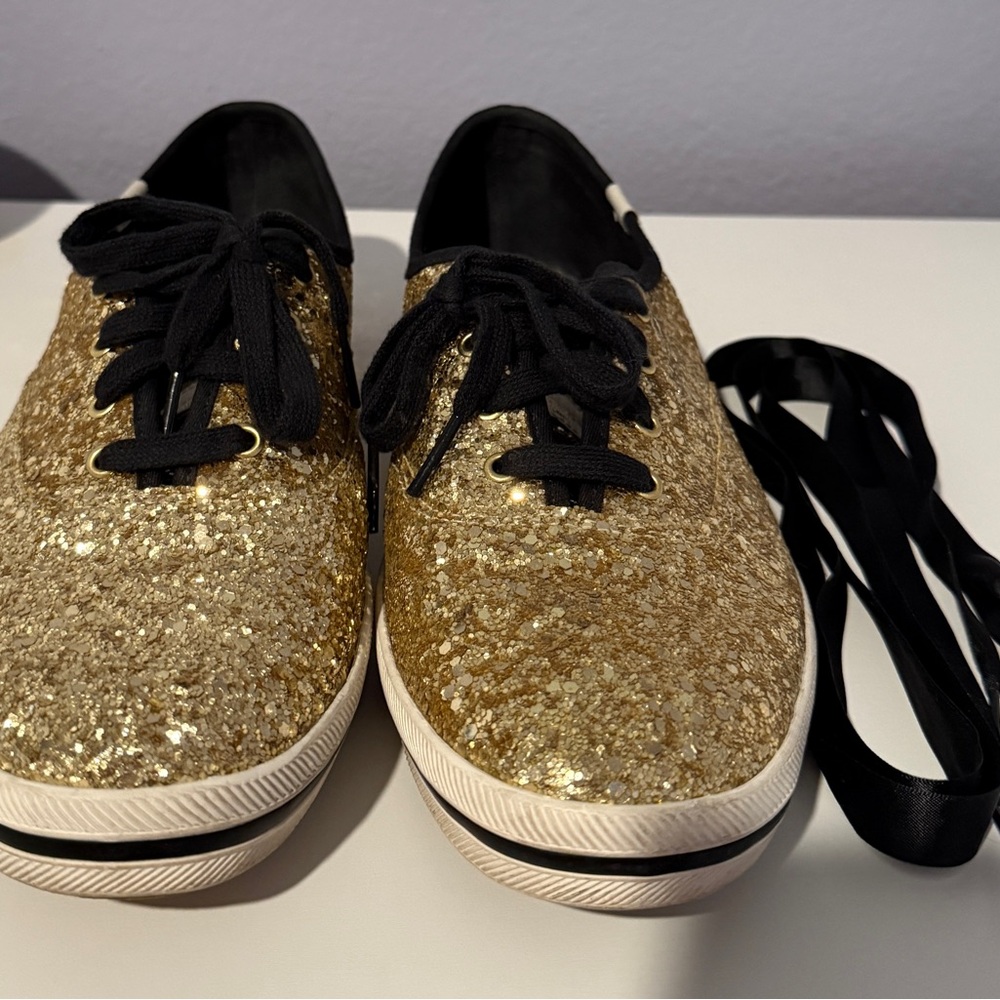 Kate Spade Gold Glitter Sneakers